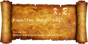 Kapeller Renátó névjegykártya