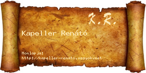 Kapeller Renátó névjegykártya